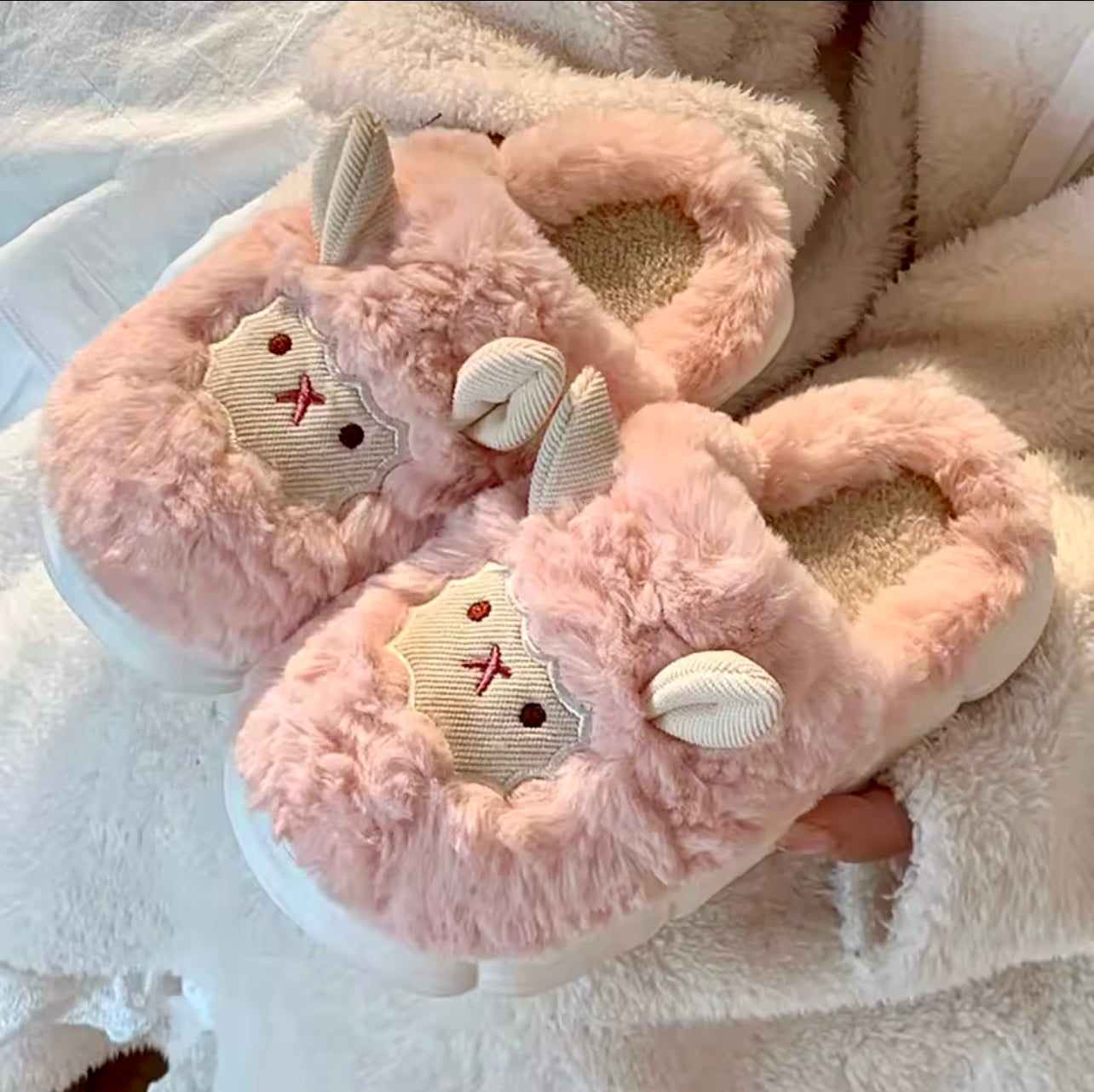 CozyHoof- Stitched Sheep Slippers