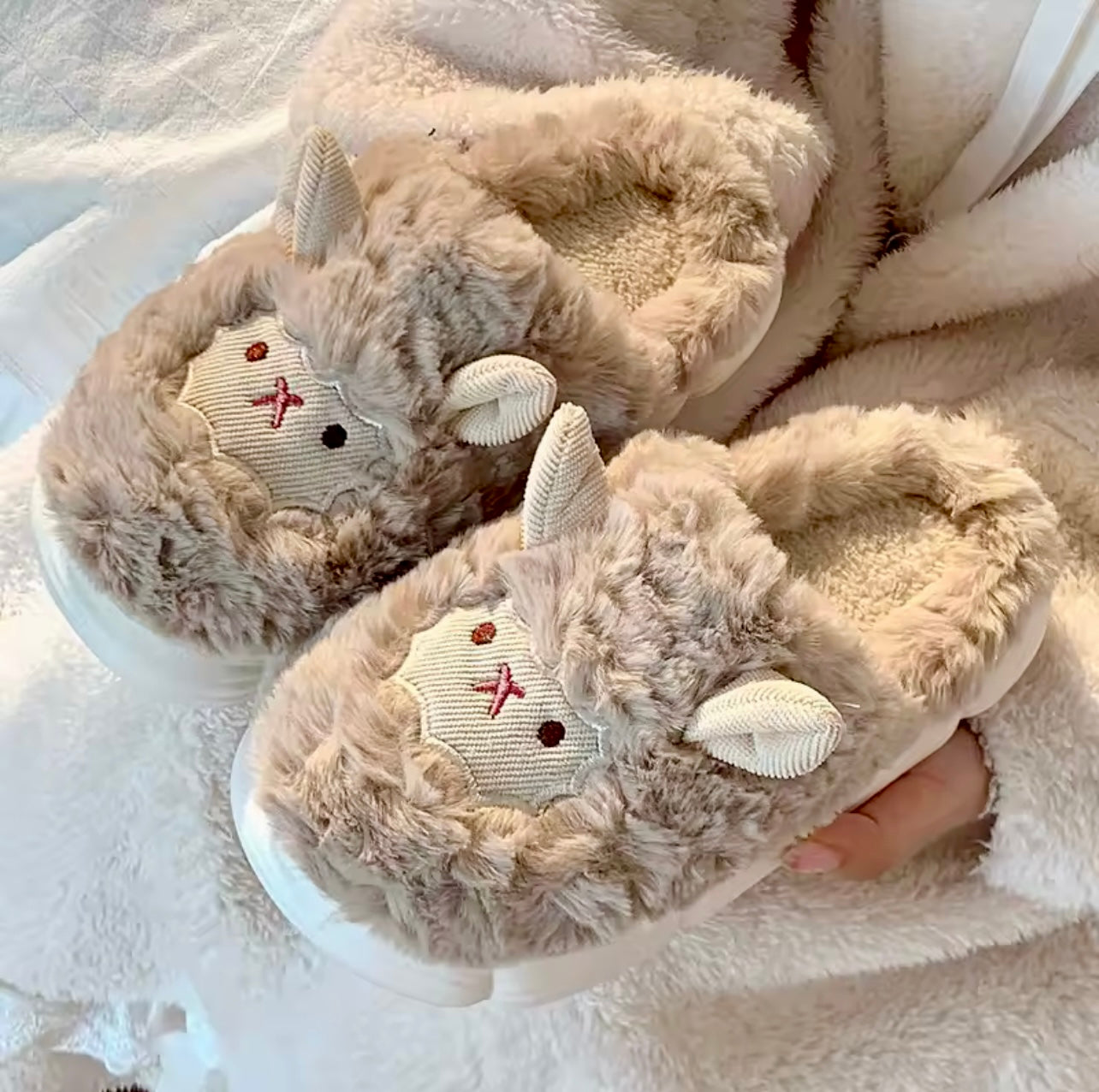 CozyHoof- Stitched Sheep Slippers
